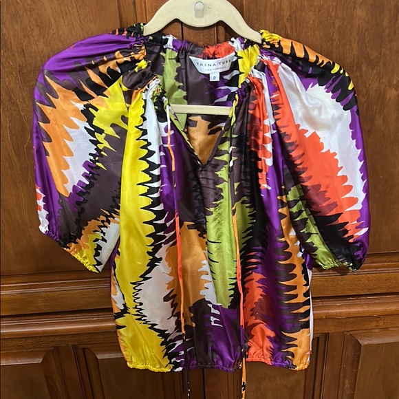 Trina Turk Colorful Abstract Blouse - Picture 5 of 7